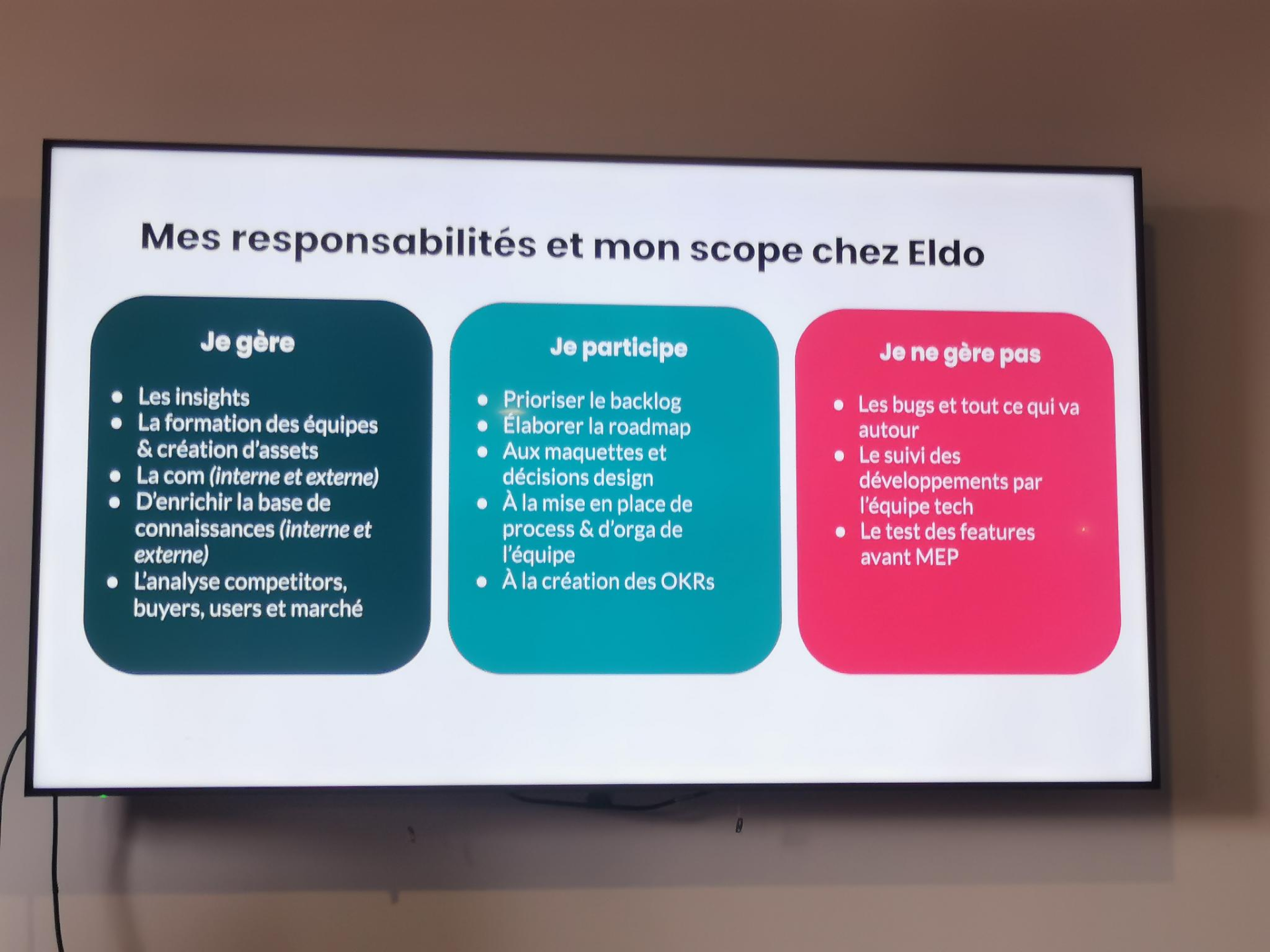 Responsabilités d'une PMM